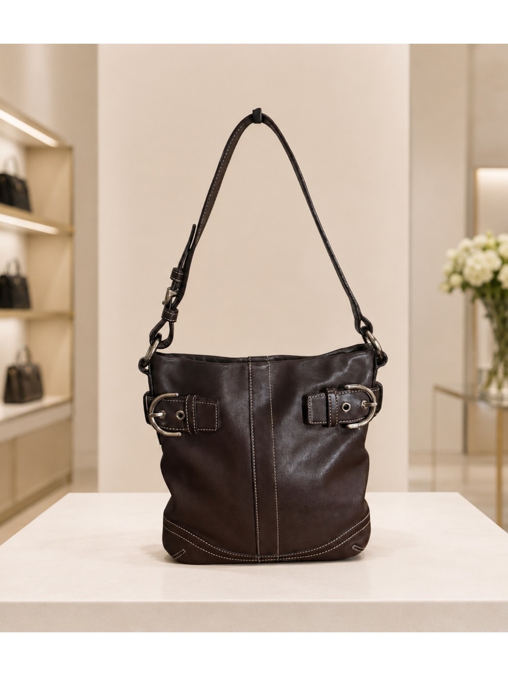Authentic Coach Vintage Soho Dark Brown Leather Y2K Shoulder Bag! EUC!! - Picture 2 of 11